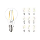 Multipack 10x Philips Corepro LED Lustre E14 Esférica con Filamento Clara 2W 250lm - 827 Luz muy Cálida | Reemplazo 25W