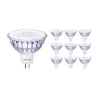 Multipack 10x Philips Master Value LED Foco GU5.3 MR16 5.8W 450lm 36D - 927 Luz muy Cálida | Mejor reproducción de color - Regulable - Reemplazo 35W