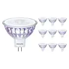 Multipack 10x Philips Master Value LED Foco GU5.3 MR16 7.5W 621lm 36D - 927 Luz muy Cálida | Mejor reproducción de color - Regulable - Reemplazo 50W