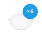 Multipack 6x Bright Choice Downlight LED UltraSlim 15W 1200lm 110D - 840 Blanco Frio | 190mm - Recorte 175mm