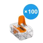 Multipack 100x Wago 221-412 Terminal de tornillo Conector| 2 Cable Conexión