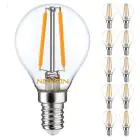Multipack 10x Noxion Lucent LED E14 Esférica con Filamento Clara 2.5W 250lm - 827 Luz muy Cálida | Reemplazo 25W