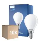 Multipack 10x Philips Master Value LED Lustre E14 Esférica Mate 3.4W 470lm - 927 Luz muy Cálida | Mejor reproducción de color - Regulable - Reemplazo 40W