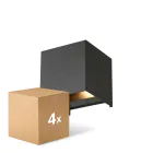 Multipack 4x D'Lite Luz De Pared Elingen Negro Up & Down 4.9W 480lm - 830 Luz Cálida | IP65