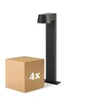Multipack 4x D'Lite Lámpara de pedestal Lira Negro 7W 600lm 830 Luz Cálida | IP54