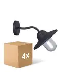 Multipack 4x D'Lite Luz De Pared Ember Negro | IP54 - Apta para 1x E27