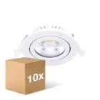 Multipack 10x Noxion LED Ajustable Slim Foco Blanco Esférica 6W 350lm 60D - 920-930 Dim To Warm | 85mm - IP54 - Regulable - Mejor Reproducción De Color