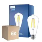 Multipack 6x Philips MASTER Value LED Bulbo E27 Edison con Filamento Clara 5.9W 806lm - 927 Luz muy Cálida | Mejor reproducción de color - Reemplazo 60W