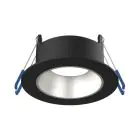 Noxion Foco LED Ares Profundo ring Negro - con Inner Circulo Plata | Recorte 68mm - incl. GU10 Fitting