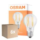 Multipack 6x Osram LED Superstar E27 Pera Con Filamento Clara 7.5W 1055lm - 940 Blanco Frio | Mejor Reproducción De Color - Regulable - Reemplazo 75W