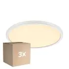 Multipack 3x Nordlux Plafón LED Techo/Pared Oja 29 18W 827 1700lm Blanco IP20 | 3 pasos Regulable - Luz muy Cálida