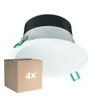 Multipack 4x Philips Downlight LED Coreline DN142B Aluminium Blanco 9.8W 1200lm 60D - 840 Blanco Frio | Recorte 155mm - IP20 - Blanco Reflector