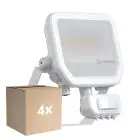Multipack 4x Ledvance Proyector LED Aluminium Blanco 17W 2400lm 100D - 840 Blanco Frio | IP65 - Sensor De Movimiento Y Luz - Simétrico