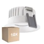 Multipack 10x Ledvance Foco LED Fix Aluminium Blanco 8W 680lm 36D - 930 Luz Cálida | Recorte 68mm - IP44 - Mejor reproducción de color - Regulable