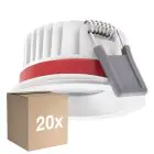 Multipack 20x Ledvance Foco LED Fire Rated Aluminium Blanco 8W 640lm 36D - 927 Luz muy Cálida | Recorte 68mm - IP65 - Mejor reproducción de color - Regulable