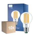 Multipack 10x Philips MASTER LED Bulbo Ultra Efficient E27 Pera Clara 5.2W 1095lm - 830 Luz Cálida | Reemplazo 75W