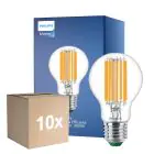 Multipack 10x Philips MASTER LED Bulbo Ultra Efficient E27 Pera Clara 7.3W 1535lm - 830 Luz Cálida | Reemplazo 100W