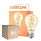 Multipack 6x Osram Vintage 1906 LED Classic Slim E27 Pera Con Filamento Oro 8W 806lm - 922 Luz Muy Cálida | Mejor Reproducción De Color - Regulable - Reemplazo 60W