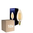 Multipack 10x Noxion Lucent LED E14 Vela Con Filamento Ámbar B35 4.5W 400lm - 822 Luz Muy Cálida | Regulable - Reemplazo 35W