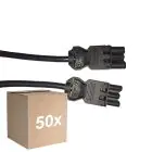 Multipack 50x Noxion GST - Compatible Cable de extensión Negro - Macho + Hembra - 3m - 3 pole 1,5mm2