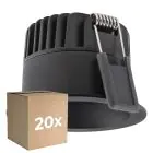 Multipack 20x Ledvance Foco LED Oscurolight Aluminium Negro 8W 680lm 36D - 930 Luz Cálida | Recorte 68mm - IP44 - Mejor reproducción de color - Regulable