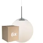 Multipack 6x Nordlux Colgante de luz Cafe 30 E27 Plata - vidrio | Max. 25W