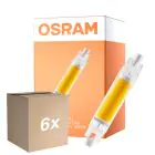 Multipack 6x Osram LED Slim Line R7S LED R7S 78mm Clara 4.5W 470lm - 840 Blanco Frio | Reemplazo 40W