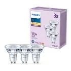 Multipack 3x Philips Foco LED GU10 PAR16 4W 255lm 36D - 827 Luz Muy Cálida