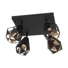 Eglo Luz de techo Carlton 7 Acero Negro Cobre | IP20 - Apta para 4x E27 
