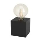 Eglo Lámpara De Mesa Prestwick 2 Madera Negro | IP20 - Apta para 1x E27 
