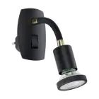 Eglo Luz De Pared Parrini Lamp con Enchufe Negro 4.5W 345lm - 830 Luz Cálida | IP20 - Incl. 1x GU10
