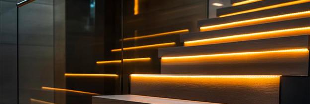¿Qué iluminación LED debo utilizar para mi escalera y cómo debo instalarla?