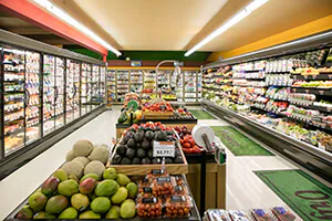 shelves supermarket